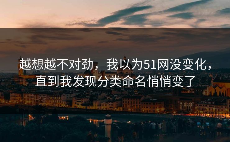 越想越不对劲，我以为51网没变化，直到我发现分类命名悄悄变了