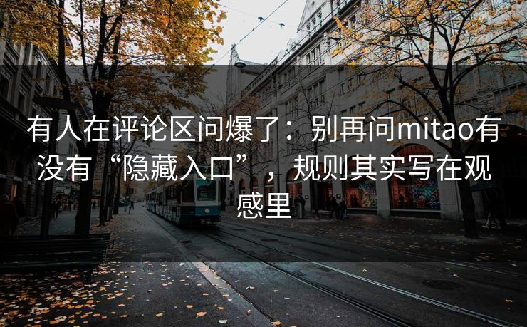 有人在评论区问爆了：别再问mitao有没有“隐藏入口”，规则其实写在观感里